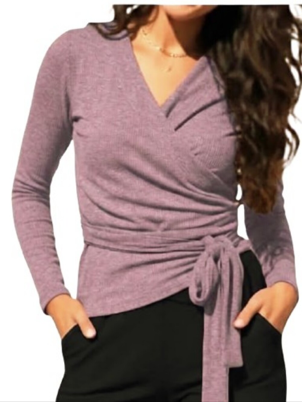 SMASH & TESS Elevate Everyday French Terry Wrap Top